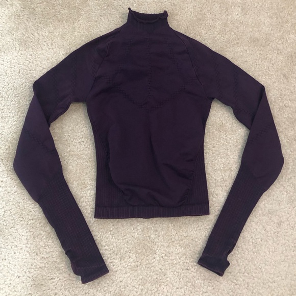 Free People Good Karma High Neck Long Sleeve Layer In Power Plum. NWOT! Sz XS/S - Picture 6 of 7